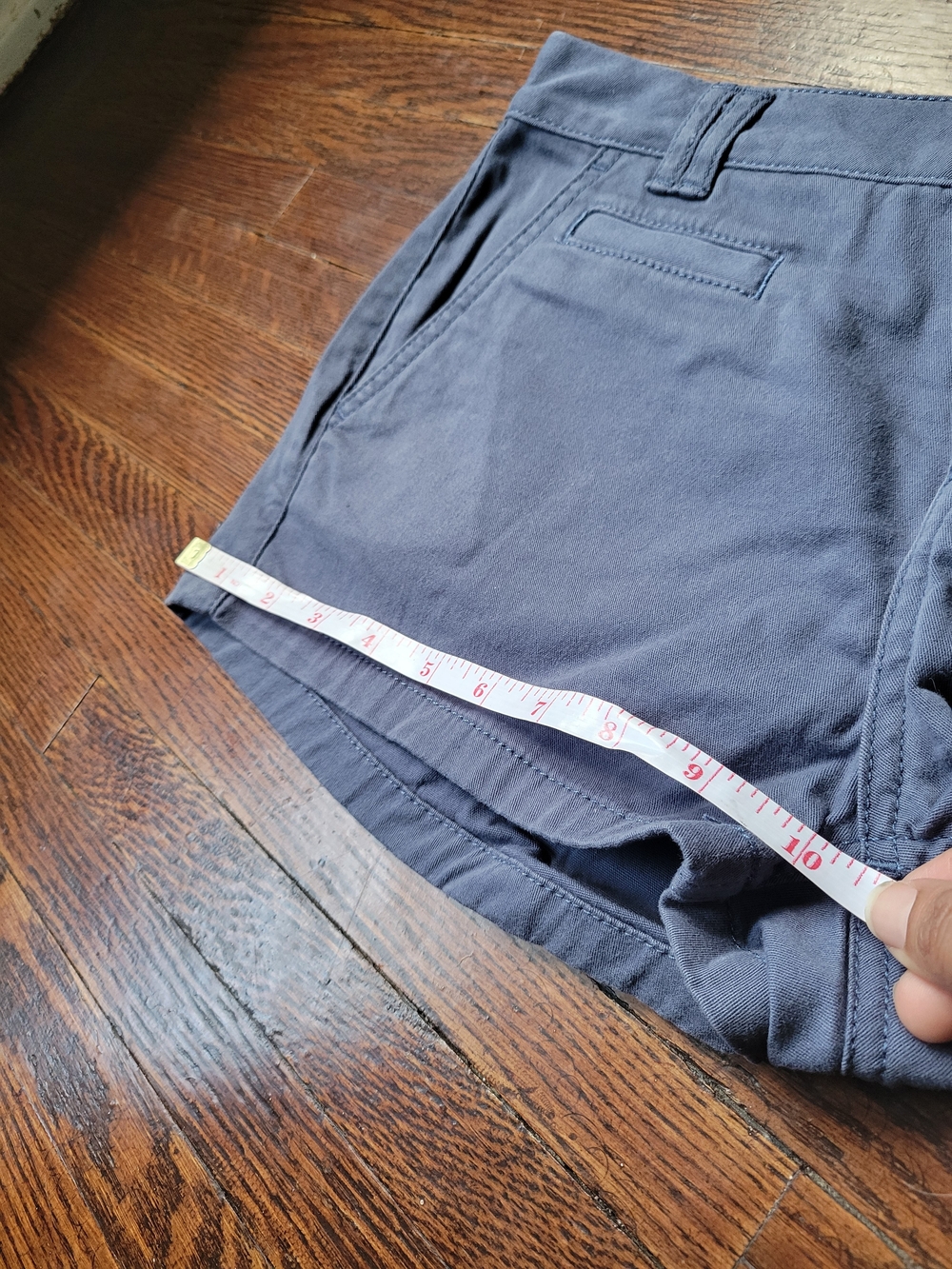 Express Womens Shorts 6 Blue Chino Shortie Capsule Minimalist Preppy Timeless - Picture 14 of 17